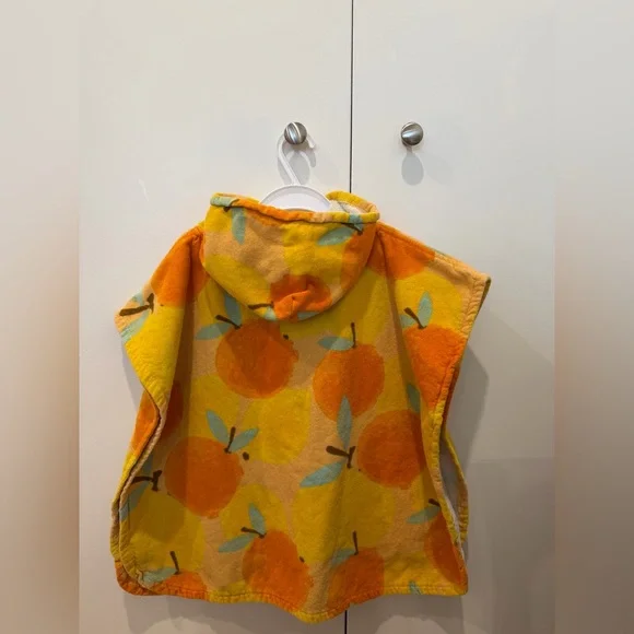 Zara Kids Hooded Towel Poncho in Yellow & Orange Fruit Print - Picture 3 of 3